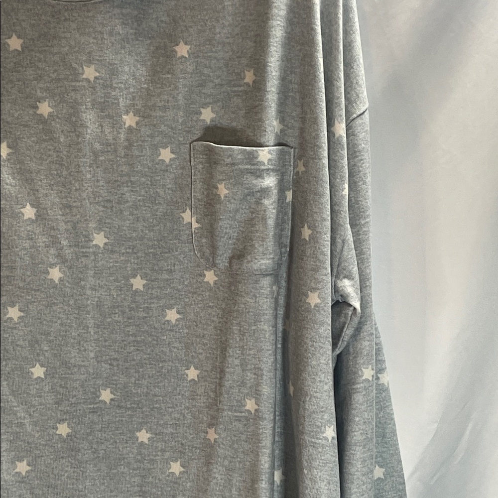 Dearfoams Sky Gray Starry Pajama Set - Picture 3 of 13